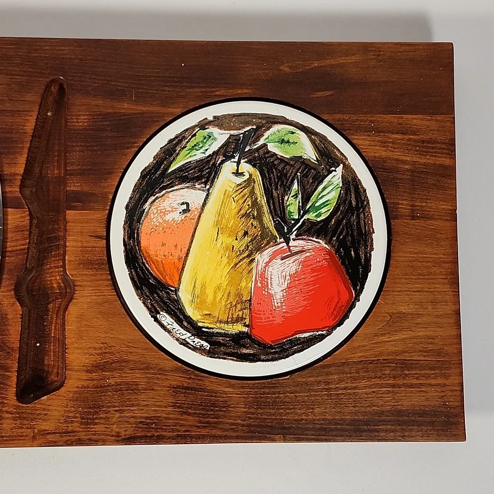 Vintage Mid Century Modern MCM/Retro Wood Cheese Charcuterie Board - Picture 4 of 16